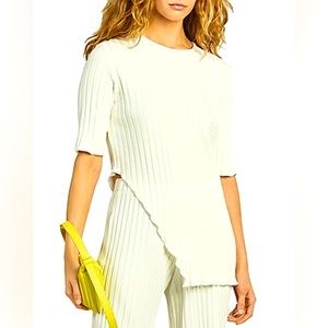 NWT SIMON MILLER Ivory koopa asymmetrical shirt